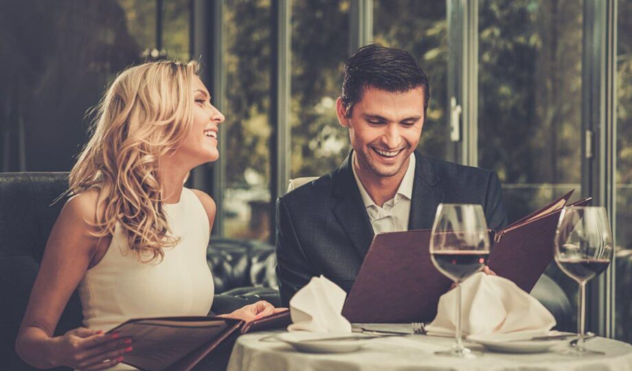 couple happily dining in an Ottawa restaurant